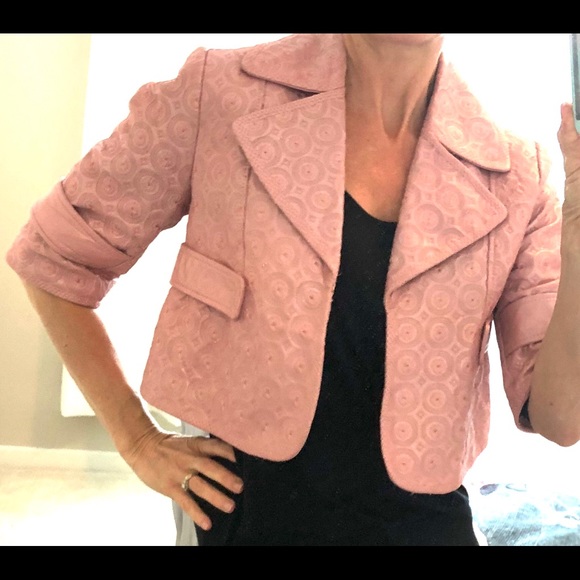 Leather Ice Pink/Rose Cropped Jacket - Picture 4 of 16
